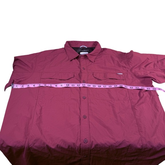 Columbia Mens Omni Shade Sun Protection Long Sleeve Sunset Red Orange XXL TG - Picture 3 of 8